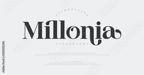 Millonia, Luxury classic letter serif fonts fashion wedding vintage retro logos. vector illustration