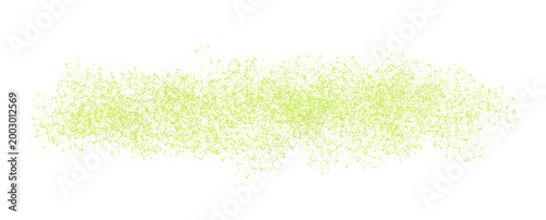 Abstract Light Green Stipple Brush Stroke and Spray Particles on White Background PNG