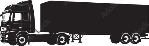 Truck Trailer Silhouette Heavy Transport Vehicle Illustration