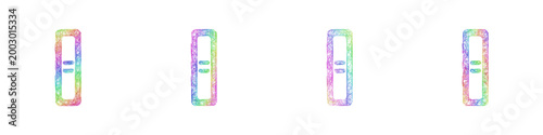 Rainbow color sketch scroll bar icon design set