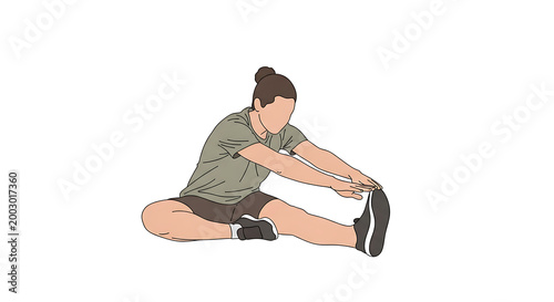 Man stretching, flexibility exercise, athletic pose, fitness illustration