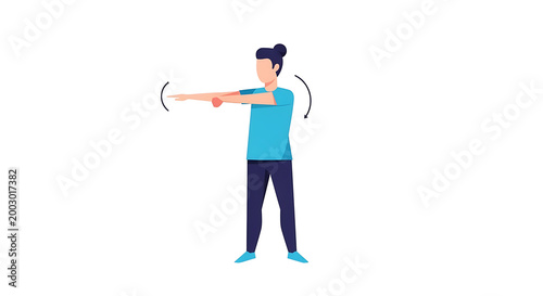 Fitness, exercise, workout, stretching, illustration, woman exercising with resistance band