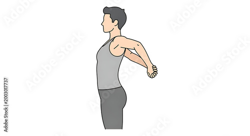 Fitness, man exercising with dumbbell, workout illustration, bodybuilding