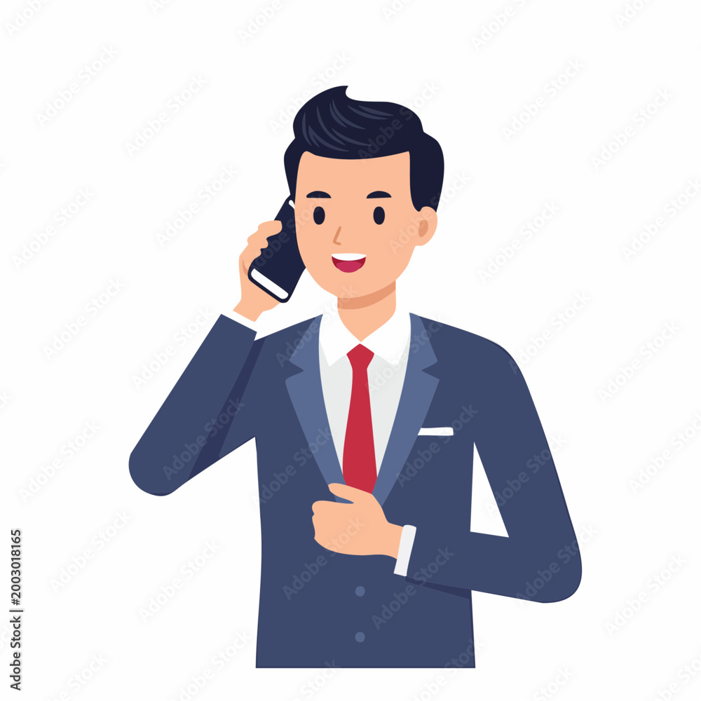 Obraz premium Businessman talking on a smartphone