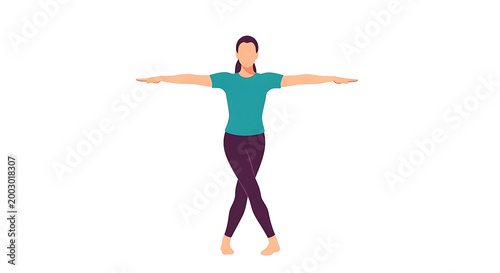 Woman in yoga pose, fitness illustration, exercise graphics, healthy lifestyle, vector character