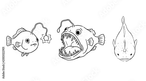 Angler Fish in Dynamic Underwater Atmosphere