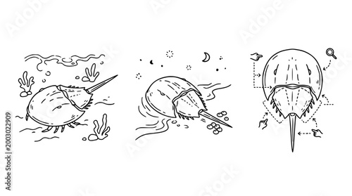 Artistic Representation of Horseshoe Crabs
