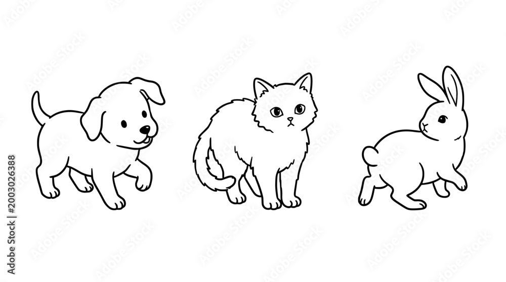 Obraz premium Adorable dog and cat share a playful bond together.