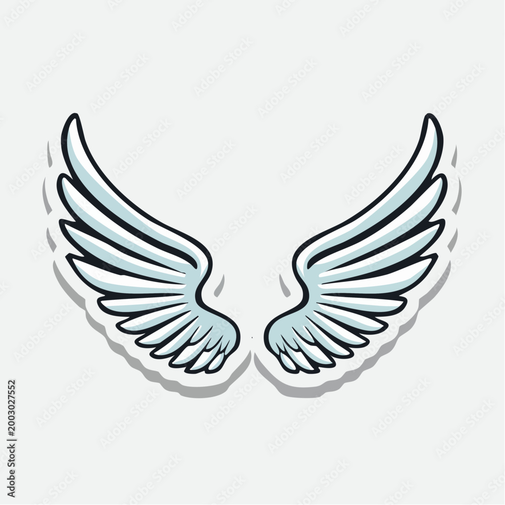 Fototapeta premium Stylized Angel Wings Illustration