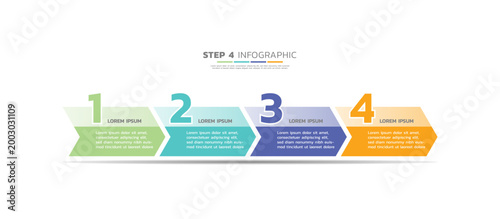 Presentation business abstract background infographic template colorful step 4 