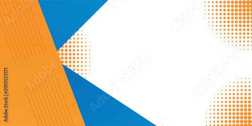abstract blue orange banner background with halftone