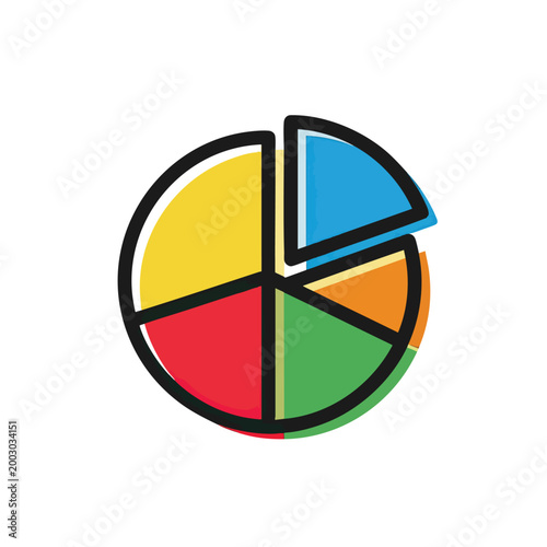 Free Download Colorful pie chart icon with a separated segment. - GFXLoad