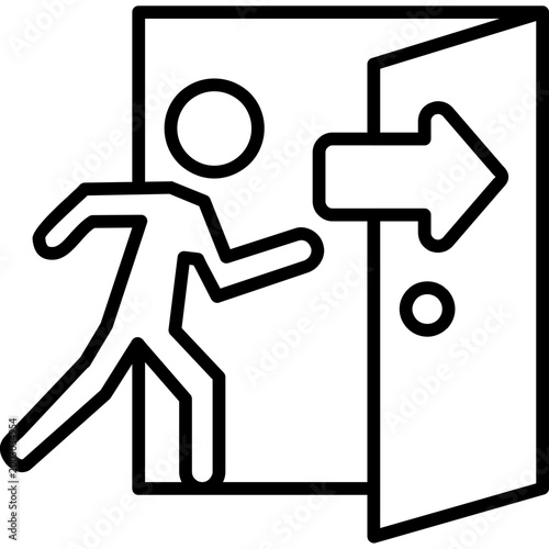 Photography Evacuation Route Exit Line Icon