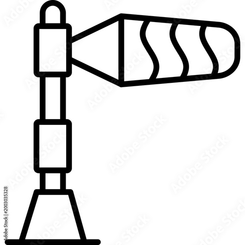 Wind Direction Weather Line Icon