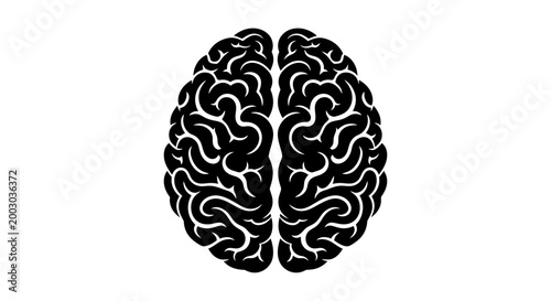 Brain silhouette illustration representing neuroscience, cognition and cognitive science concept.