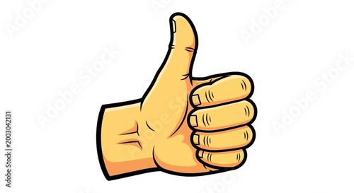 A cartoon hand giving a thumbs up.