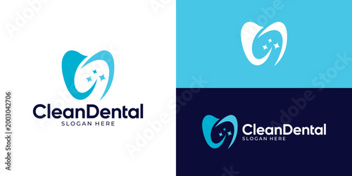 Creative simple clean dental logo template. Abstract letter C D initial with teeth shape logo design vector illustration.