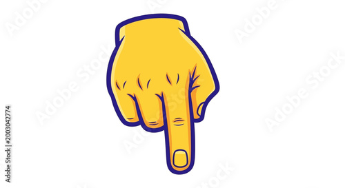 A cartoon hand giving the finger.