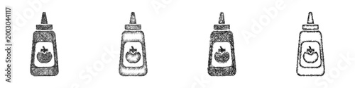Sketch ketchup icon design set