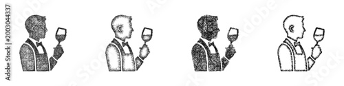 Tableau sur toile Sketch sommelier icon design set