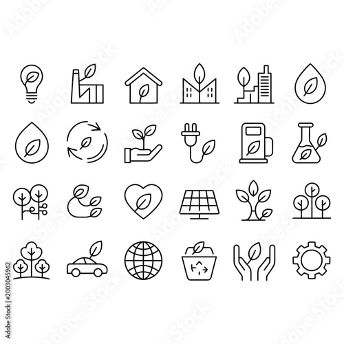 Simple line of various and symbols in black on white background line symbols minimalist