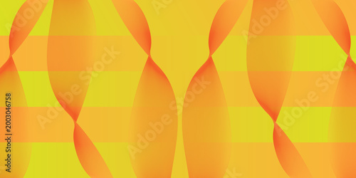 Fotografie Abstract yellow and orange gradient background features interwoven translucent curvilinear and linear patterns creating a dynamic visual effect
