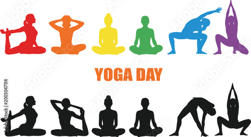 Celebrate international yoga day with vibrant vector illustrations health wellness and mindfulness concepts