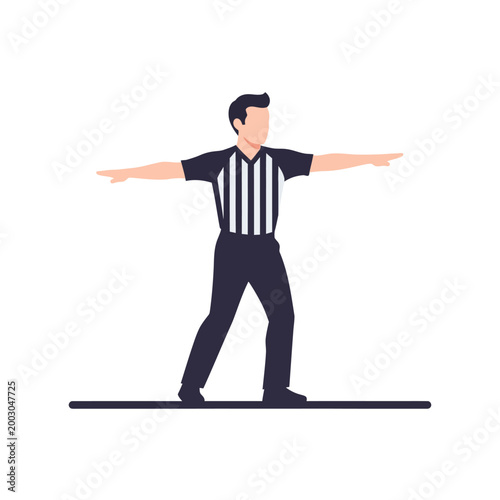 Basketball Referee Signaling Out of Bounds vector