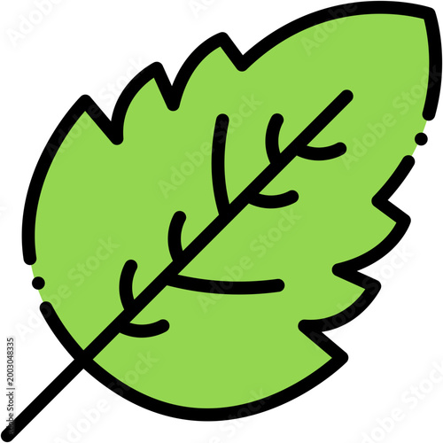 Green Leaf Botanical Nature Vector Icon