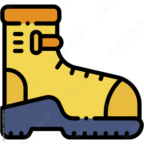 Hiking Boots Outdoor Adventure Vector Icon