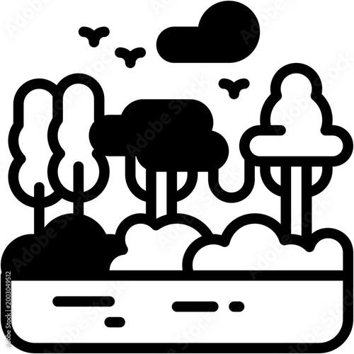 Forest and Woodland Nature Vector Icon