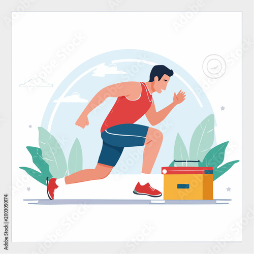 Man doing box jumps for fitness
