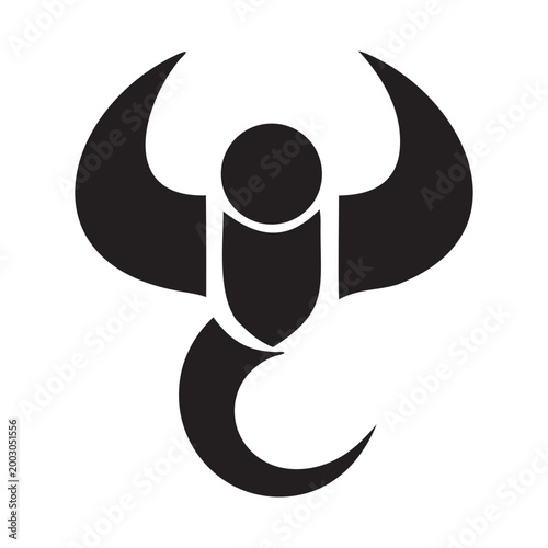 Elegant Minimal Scorpion Negative Space Design