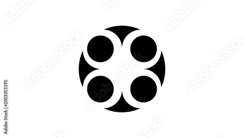 Film Reel, black isolated vector silhouette
