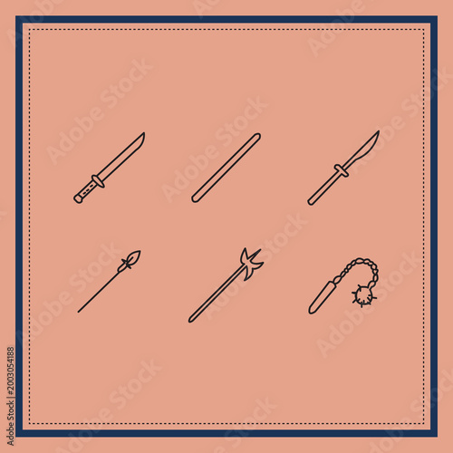 Martial Arts Gear Icons Set , Boxing Gloves, Karate Belt, Punching Bag, Helmet and Training Equipment Vector Collection