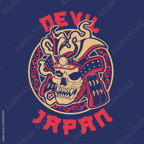 skull heat wearing hat samurai