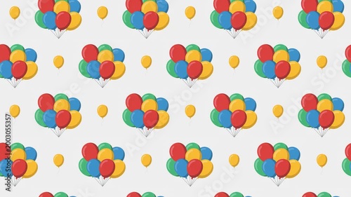 Colorful Balloon Bundle Seamless Pattern Background, birthday party and joy concept.