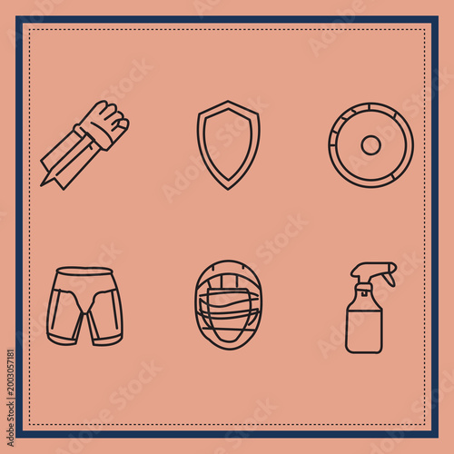 Martial Arts Gear Icons Set , Boxing Gloves, Karate Belt, Punching Bag, Helmet and Training Equipment Vector Collection