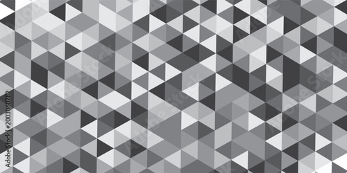 Abstract geometric wall tile and metal cube background triangle wallpaper. Seamless geometric pattern low polygon backdrop background. Gray diamond overlap polygonal background.
