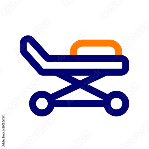 stretcher duotone icon perfect for healthcare flyers, medical presentations, hospital brochures, health awareness posters, and wellness social media content