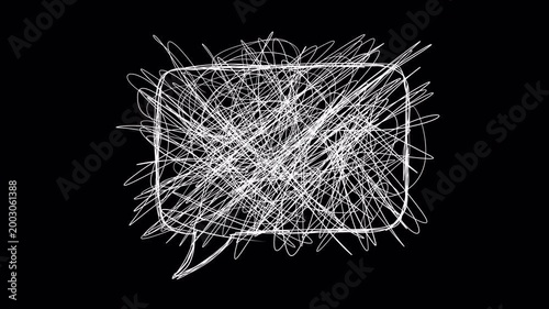Hand-Drawn Scribble Speech Bubble Animation with Boiling Effect on Alpha Channel. 