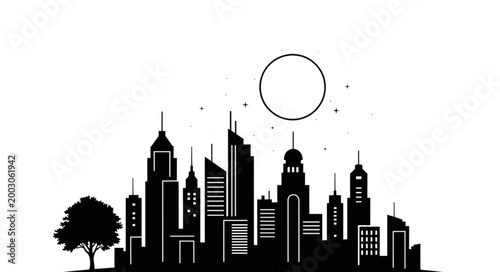 london skyline in black