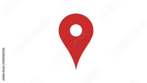 Free Download Minimal Red Location Pin Icon Isolated on White Background Simple Map Marker Design - GFXLoad