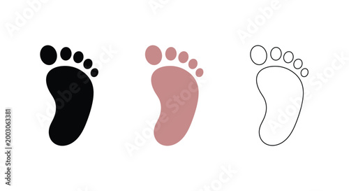 Footprint variations black red and white outlines
