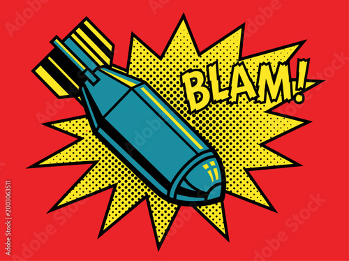 A clean flat vector illustration of a set of military rockets and missiles in different shapes and sizes