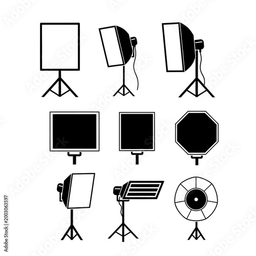 Photography Studio Lighting Equipment Set: Softboxes, Umbrellas, Ring Light, Grid