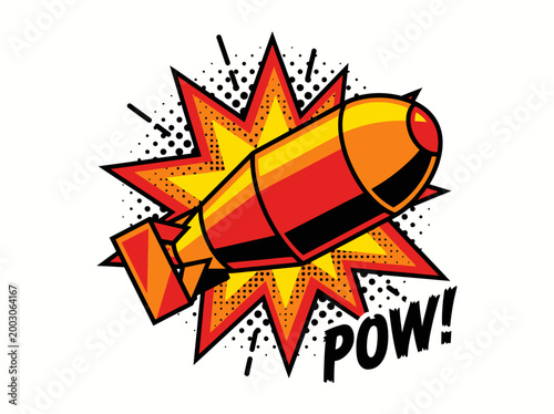 A clean flat vector illustration of a set of military rockets and missiles in different shapes and sizes