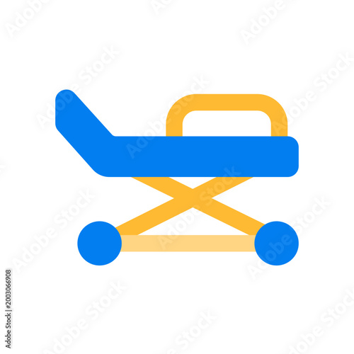 stretcher flat icon perfect for healthcare flyers, medical presentations, hospital brochures, health awareness posters, and wellness social media content