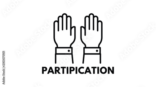 Konstfotografi Vector graphic illustration of Hands raised for participation Vector