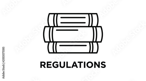 Foto Vector graphic illustration of Simple line icon of two bound books labeled regul
